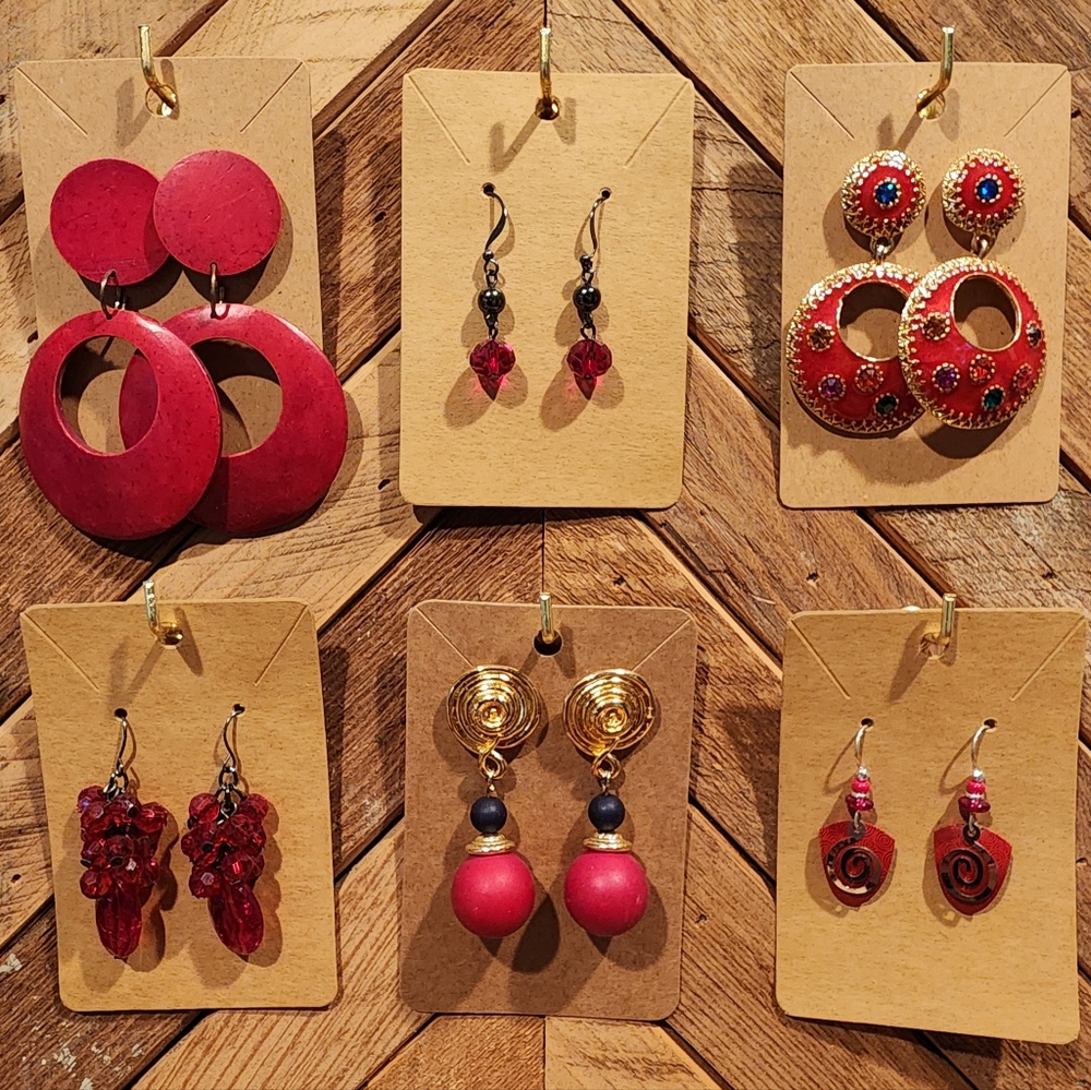 Lot of RED Earrings